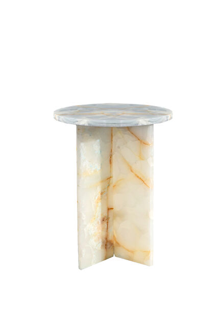 Onyx Gummy Mavi Mermer Yan Sehpa