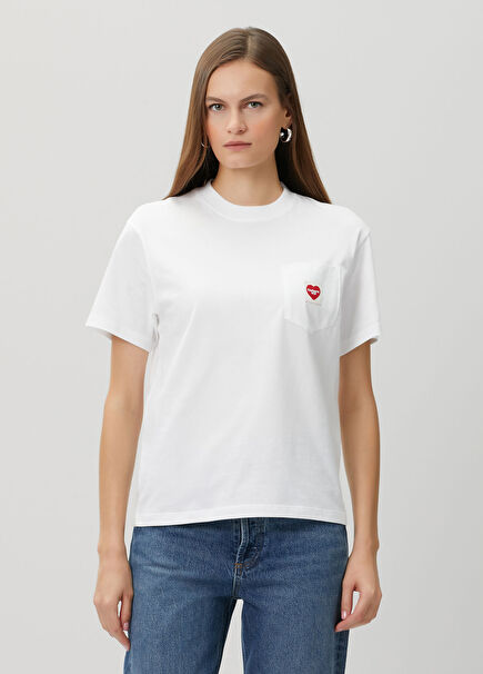 White Pocket Detailed T-Shirt