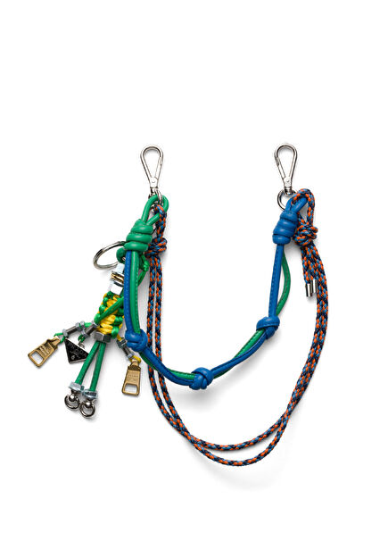 Pop Kordon Yeşil Napa Deri ve Metal Erkek Çanta Süsü