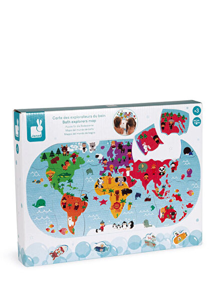 28 Parça Suya Dayanıklı Dünya Haritası Çocuk Puzzle