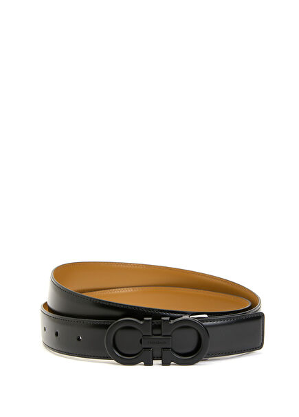 black logo buckle Men's leather belt