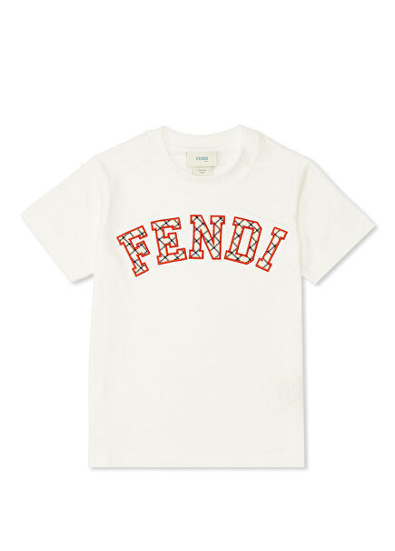 Beyaz Logolu Çocuk T-shirt