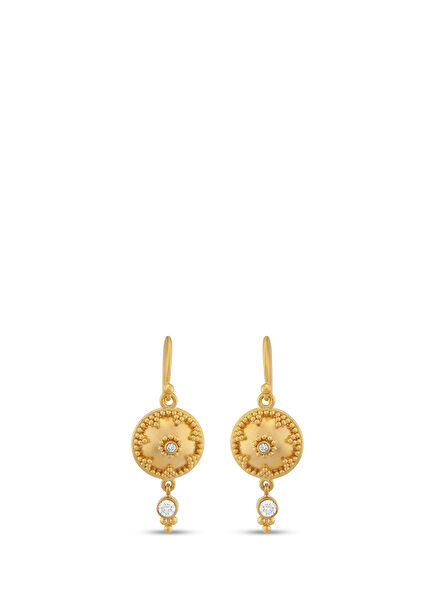 Diamond Jewel 24K Gold Women's Earrings