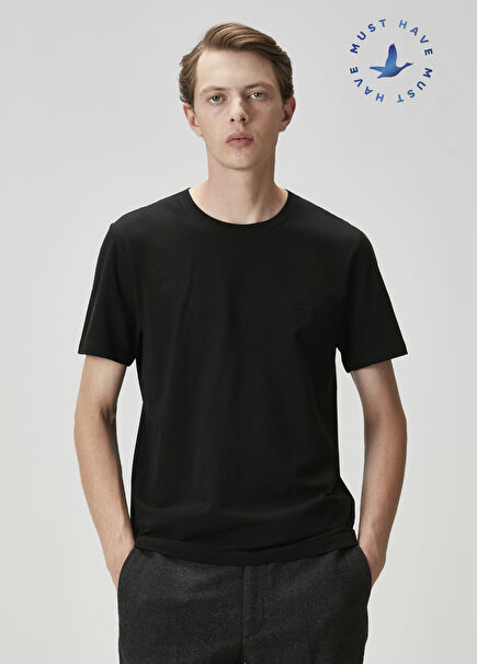 Siyah Logo Baskılı T-shirt
