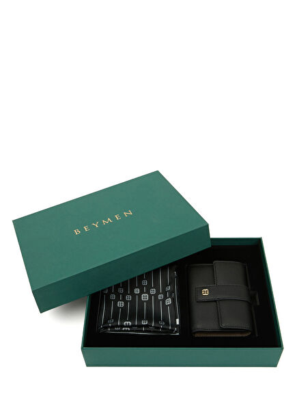 Black Women's Wallet Foulard Set