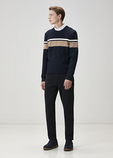 Slim Fit Navy Blue Chino Pants