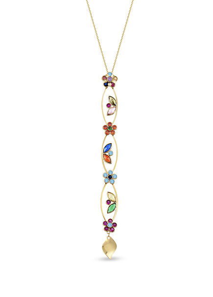 Hedera Multicolor 14K Gold Women's Necklace