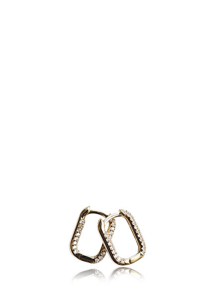 Basic 14K Gold Women's Earrings with Stones