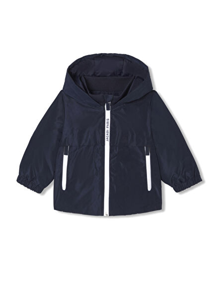 Navy Blue Padded Hooded Baby Boy Coat