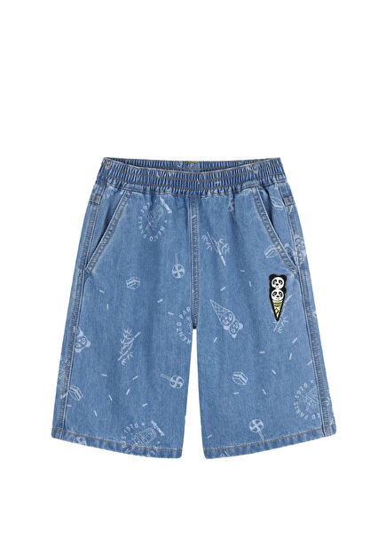 Multicolored Boys Denim Bermuda