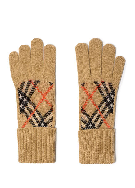Haw Beige Cashmere Blend Men's Gloves