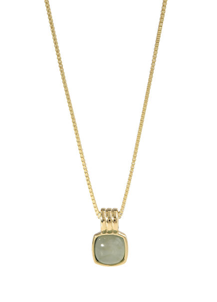 Timeless Aquamarine Natural Stone 14K Gold Women's Necklace