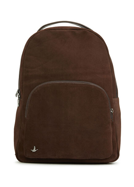 Kahverengi Erkek Süet Sırt Çantası