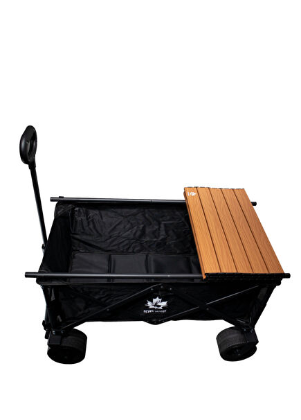 Büyük Boy Frenli ve Geniş Tekerlekli Masa Aparatlı Katlanır Kamp Arabası