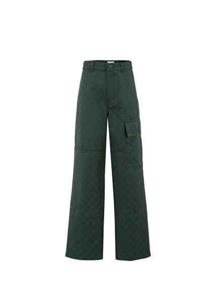 Koyu Yeşil Logo Jakarlı Erkek Çocuk Pantolon