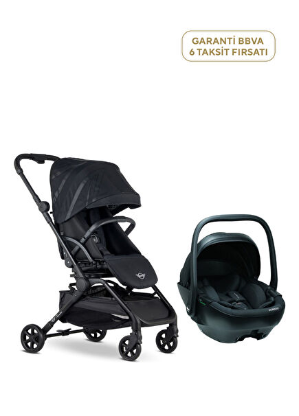 Buggy TURN² Oxford Black Bebek Arabası ve Guardix Antrasit Anne Kucağı Seyahat Sistem Bebek Arabası
