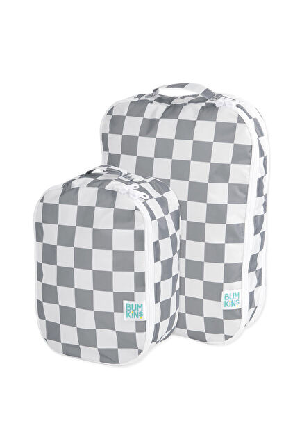 Charcoal Check 2-Pack Bag Organizer Set