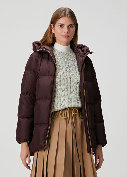 Darbon Bordo Kadın Puffer Mont