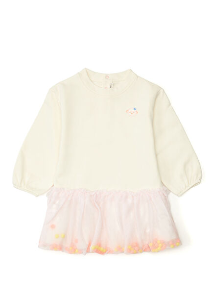 Krem Pembe Kız Çocuk Elbise