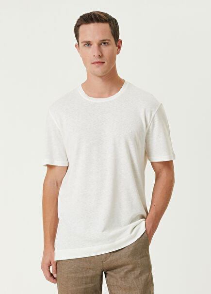 Beyaz Keten T-shirt