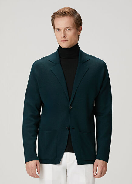 Autry Dark Green Wool Knit Jacket
