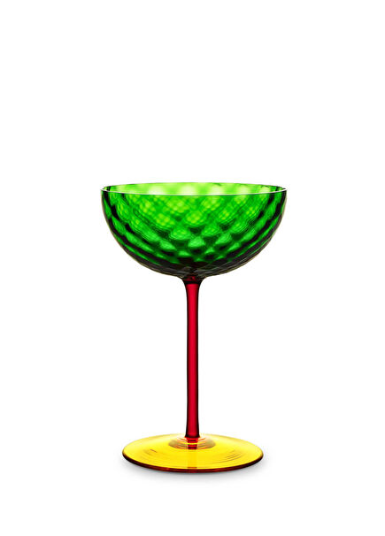 Green Square Textured Glass Goblet