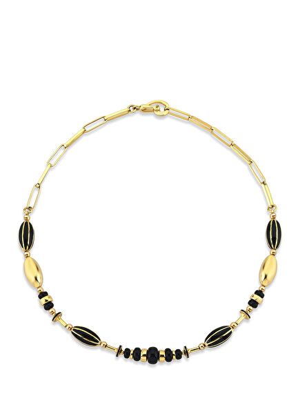 Beads Women's Gold Plated Silver Necklace