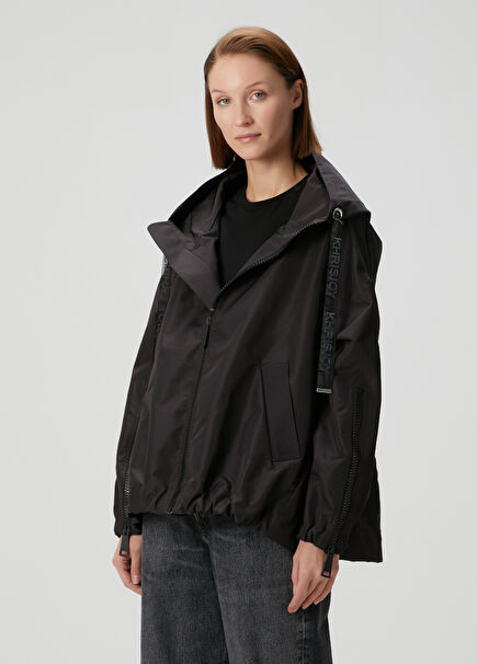 Black Logo Detailed Jacket