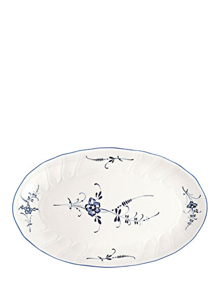 Old Luxembourg Porselen Oval Servis Tabağı 24 cm