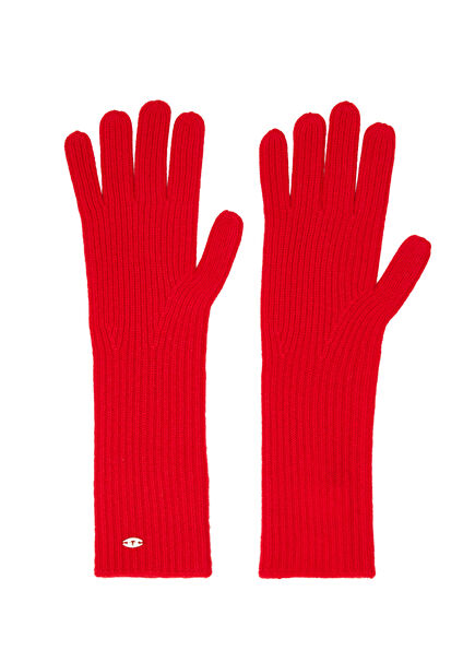 Red Women's Long Cashmere Gloves