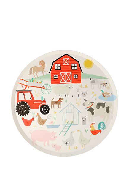 Çiftlik Temalı 8'li Kağıt Parti Tabağı