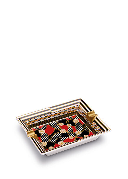 Living Colorful Patterned Porcelain Ashtray