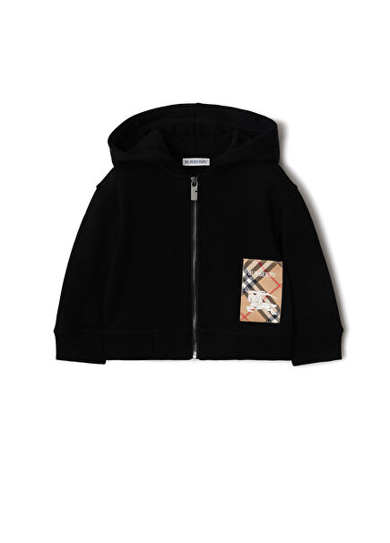 Clyde Label Siyah Kapüşonlu Unisex Çocuk Sweatshirt