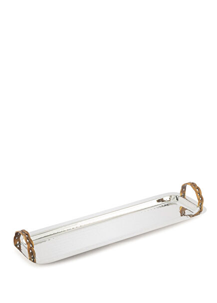 Antik Gold Kulplu Gümüş Baton Tepsi