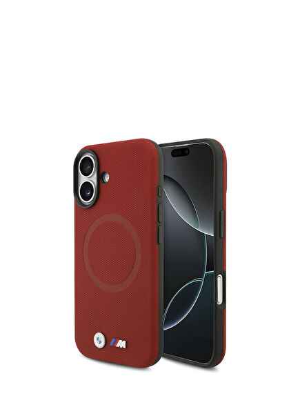 iPhone 17 M Logo Perforated M Design Red Magsafe Compatible Phone Case