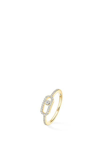 Move Uno Pave Women's Gold Ring