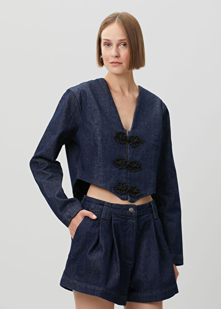 Maria Lacivert Denim Ceket