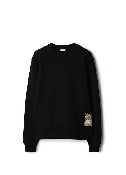 For Label Cotton Black Cotton Men's Sweatshirt