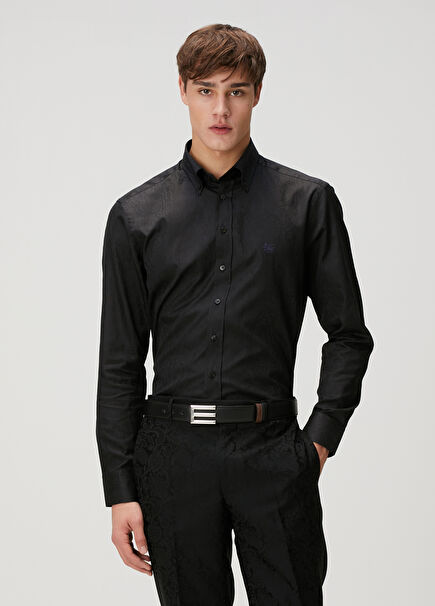 Black Ethnic Patterned Shirt