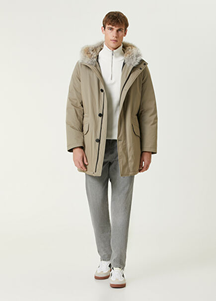 Beige Hooded Parka