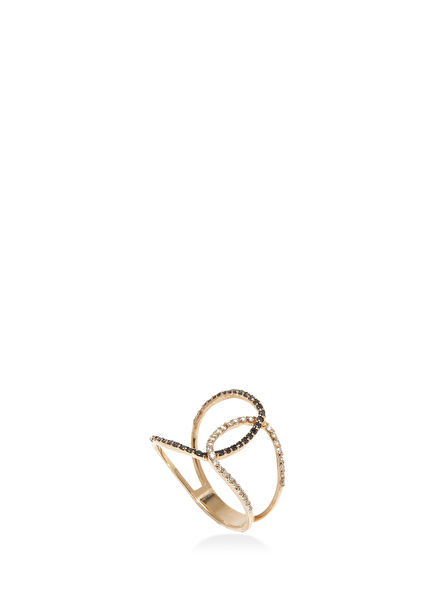 Diamonds Detailed Womens Gold Ring