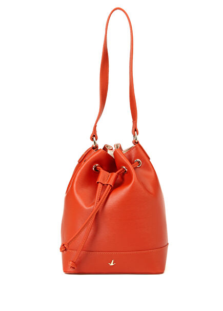 Orange Drawstring Womens Bag