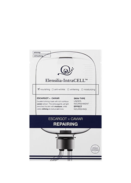 Intracell Caviar Repairing Mask Escargot Havyar Nem Desteği Sunan Ve Rahatlatıcı Yaprak Kağıt Yüz Maskesi 25 ml