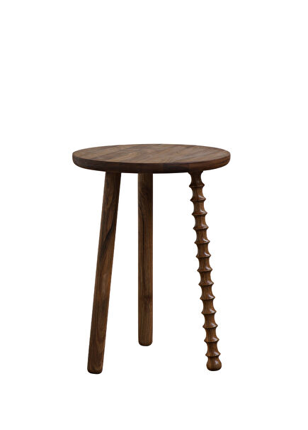 Omur Keten Yağlı Ceviz Yan Sehpa 45 cm