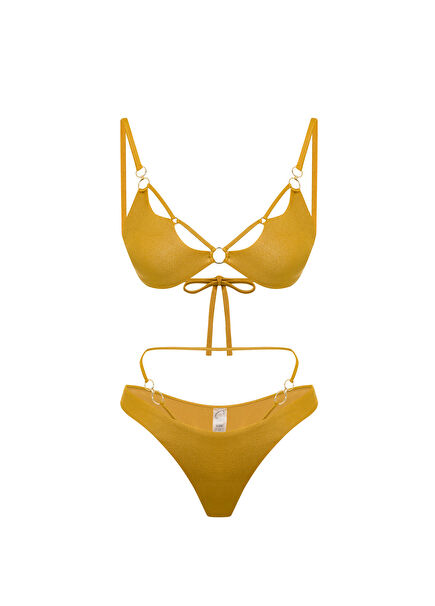 Sunset Siren Mustard Women's Bikini Top