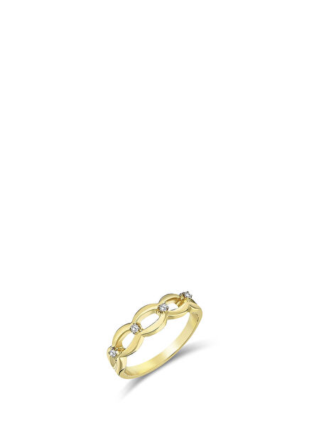 Moonlight Diamond 14K Gold Women's Chain Ring