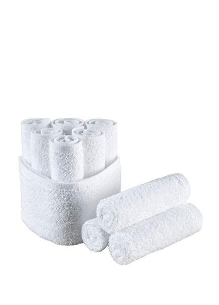 Beyaz Pamuklu 10'lu El Havlusu Seti