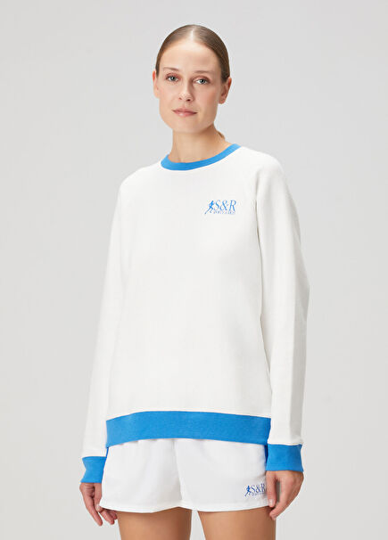 Runner Soft White Blue Sweatshirt