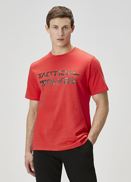Red Logo Printed T-shirt