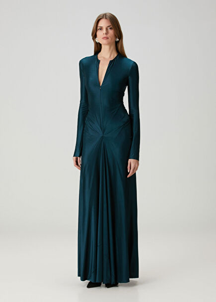 Blue Maxi Evening Dress